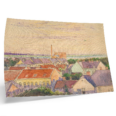 Plakatas ant drobės Egono Schiele'o „Miesto vaizdas“, iliustracija