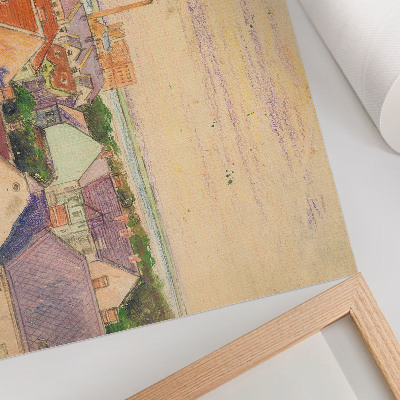 Plakatas ant drobės Egono Schiele'o „Miesto vaizdas“, iliustracija