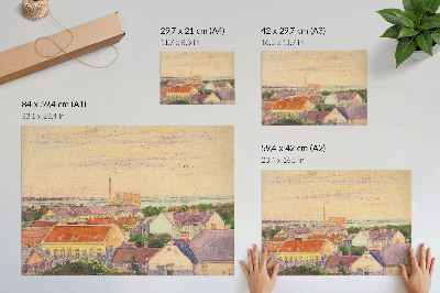 Plakatas ant drobės Egono Schiele'o „Miesto vaizdas“, iliustracija