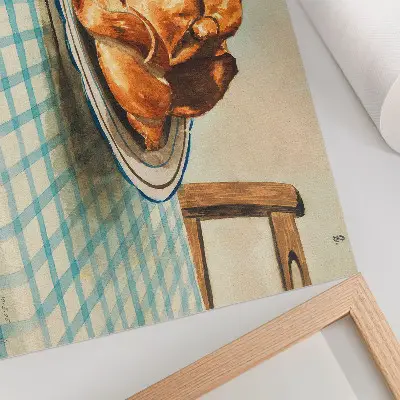 Plakatas natiurmortas su torto lėkšte, Egon Schiele