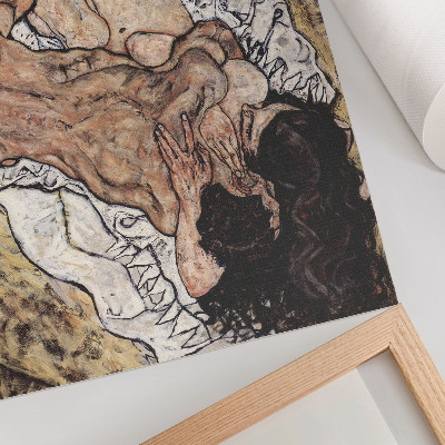 Spauda ant drobės Egono Schiele'o „Apkabinimas“ (1917 m.)
