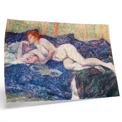 Plakatas Nuoga moteris, demonstruojanti krūtis, Henri de Toulouse-Lautrec senovinis erotinis menas