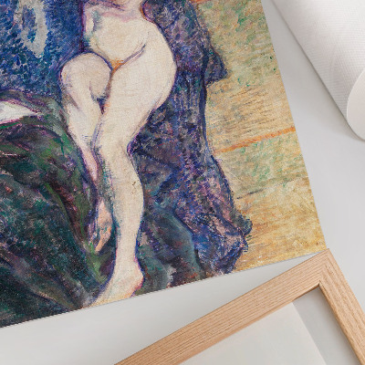 Plakatas Nuoga moteris, demonstruojanti krūtis, Henri de Toulouse-Lautrec senovinis erotinis menas