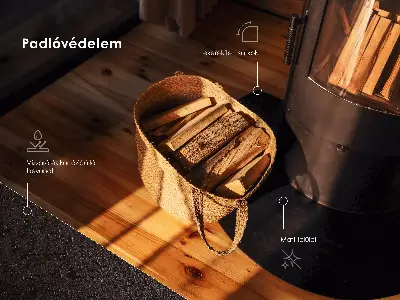 Apsauginis židinio pagrindas ketvirtadalio formos juoda metalinė plokštė