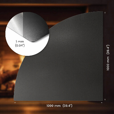 Ketvirtadalio apsauginis židinio pagrindas Juoda metalinė plokštė