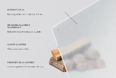 Židinio stiklas ketvirtadalio apskritimo formos ir pusiau skaidrus