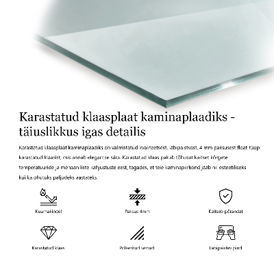 Apsauginis židinio stiklas šešiakampis skaidrus