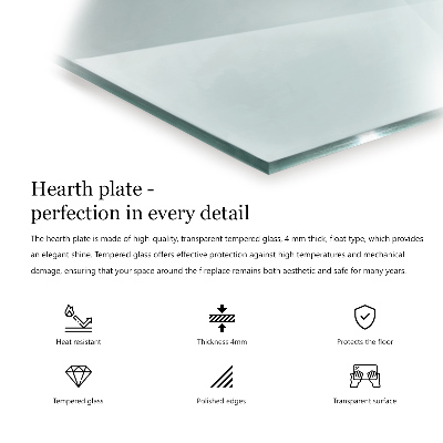 Apsauginis židinio stiklas šešiakampis skaidrus