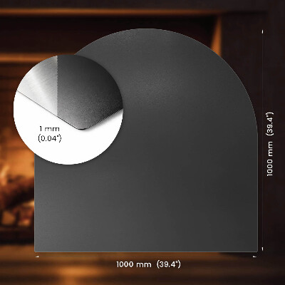 Pusapvalis apsauginis židinio pagrindas Juoda metalinė