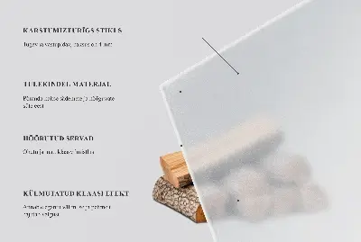 Apsauginis židinio stiklas pusiau permatomas apvalios formos