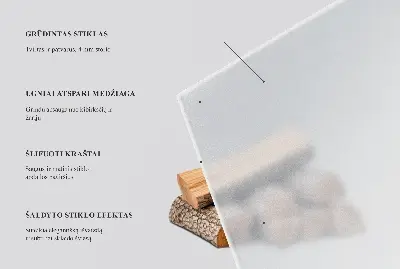 Apsauginis židinio stiklas pusiau permatomas apvalios formos