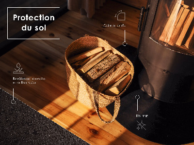 Stačiakampis apsauginis židinio pagrindas Juoda metalinė plokštė