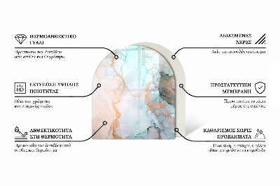 Stiklas po židiniu pusiau ovalios Geometrinis 3D raštas
