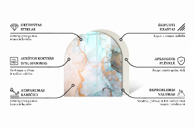 Stiklas po židiniu pusiau ovalios Geometrinis 3D raštas