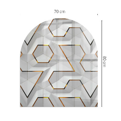 Stiklas po židiniu pusiau ovalios Geometrinis 3D raštas