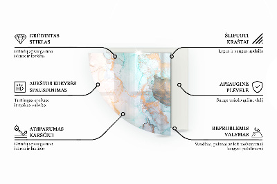 Apsauginis stiklas po židiniu ketvirčiai Geometrinis 3D raštas