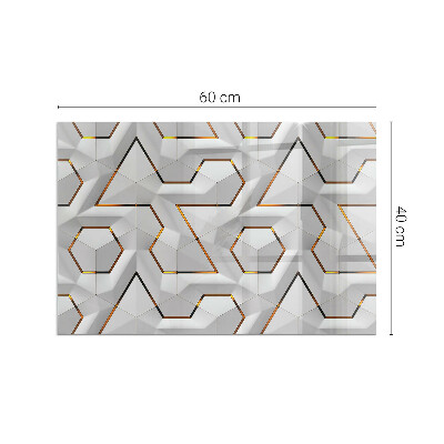 Apsauginis židinio stiklas stačiakampis Geometrinis 3D raštas