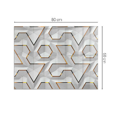 Apsauginis židinio stiklas stačiakampis Geometrinis 3D raštas