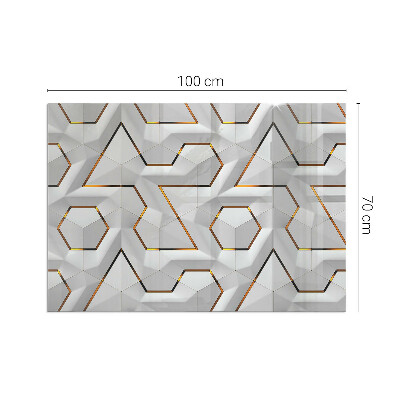 Apsauginis židinio stiklas stačiakampis Geometrinis 3D raštas