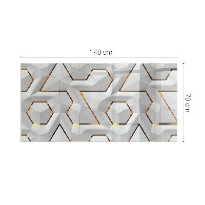 Apsauginis židinio stiklas stačiakampis Geometrinis 3D raštas