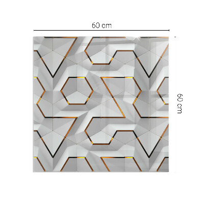 Apsauginis židinio stiklas stačiakampis Geometrinis 3D raštas