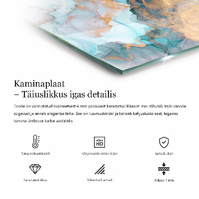 Apsauginis židinio stiklas stačiakampis Geometrinis 3D raštas