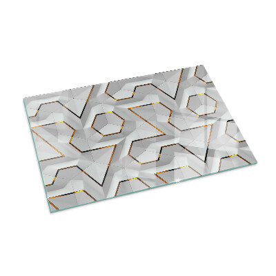 Apsauginis židinio stiklas stačiakampis Geometrinis 3D raštas