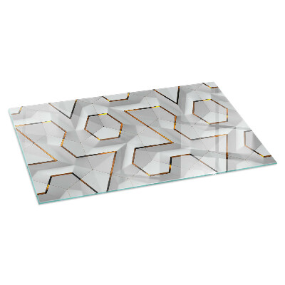 Apsauginis židinio stiklas stačiakampis Geometrinis 3D raštas
