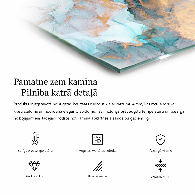 Apsauginis židinio stiklas stačiakampis Geometrinis 3D raštas