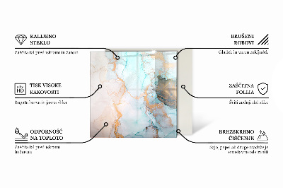 Apsauginis židinio stiklas stačiakampis Geometrinis 3D raštas