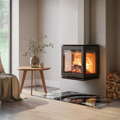 Židinio stiklas stačiakampis Abstrakčios bangos ir linijos