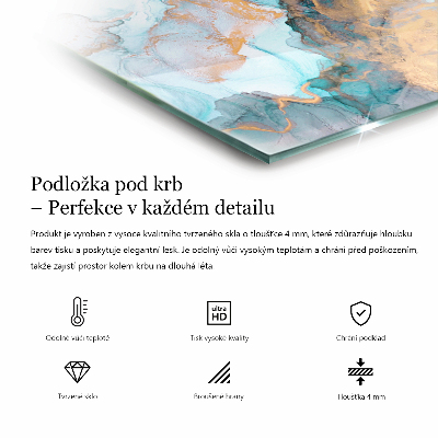 Židinio stiklas stačiakampis Elegantiškos tekstūros lapai