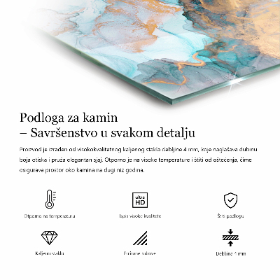 Židinio stiklas stačiakampis Elegantiškos tekstūros lapai