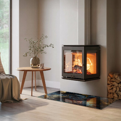 Židinio stiklas stačiakampis Elegantiškos tekstūros lapai