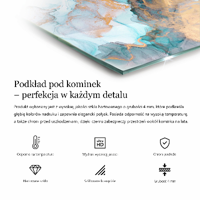 Apsauginis židinio stiklas stačiakampis Gėlių puokštė išsamiai