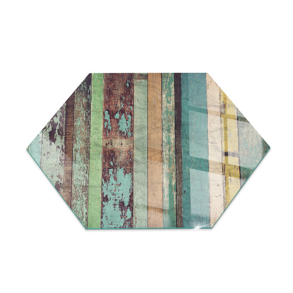 Apsauginis stiklas po židiniu šešiakampis Lentos spalvos skirtingais tonais