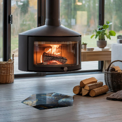 Stiklas po židiniu šešiakampis Stilingi lapai struktūroje