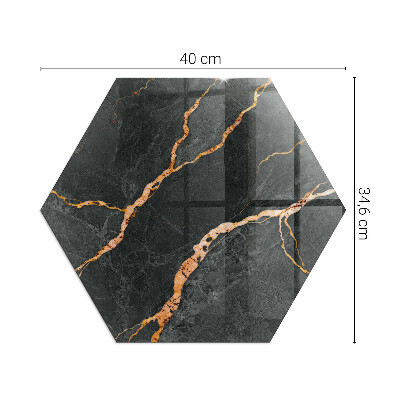 Stiklas po židiniu šešiakampis Marmuro stilius su subtiliomis gyslomis
