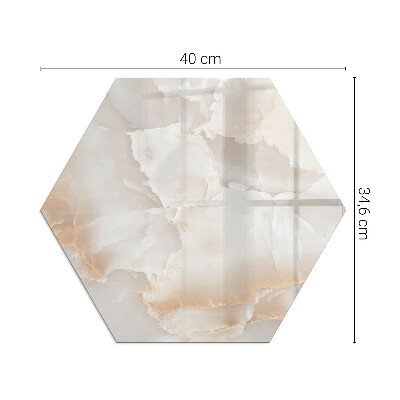 Židinio stiklo plokštė šešiakampis Akmens organinis motyvas