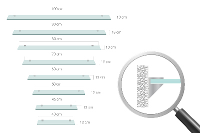 Vonios lentynėlė iš stiklo skaidri