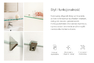 Vonios lentynėlė iš stiklo skaidri