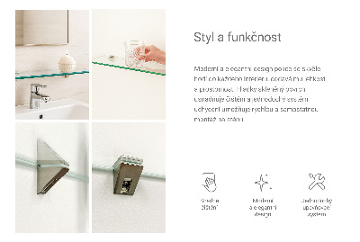 Vonios lentynėlė iš stiklo skaidri