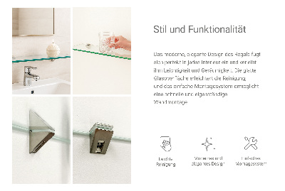 Vonios lentynėlė iš stiklo skaidri