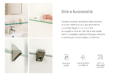 Vonios lentynėlė iš stiklo skaidri