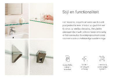 Vonios lentynėlė iš stiklo skaidri