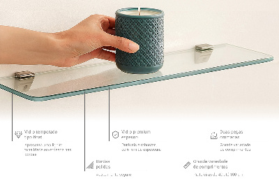 Vonios lentynėlė iš stiklo skaidri