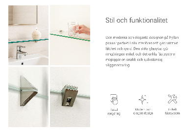 Vonios lentynėlė iš stiklo skaidri