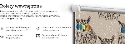 Roletai balkono durims Pelėdos spalvinguose stikliniuose