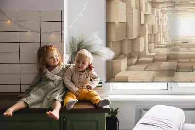 Vidiniai langų roletai 3D medinė skylė