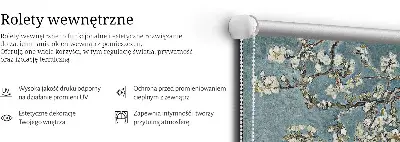 Vidiniai roletai langams Šakelės mėlyname fone